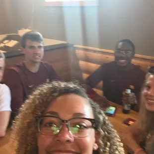 With my friends before a fun cabin weekend!