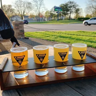 a flight of beers