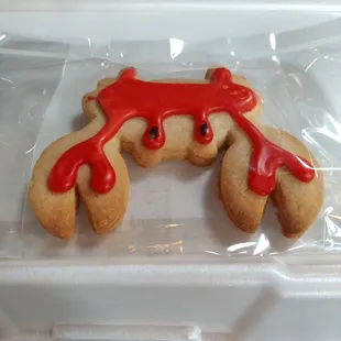 a close up of a cookie