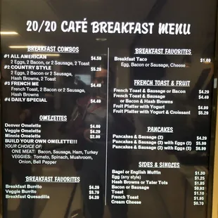 Breakfast menu!