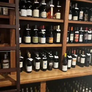 shelves of wine in a wine shop
