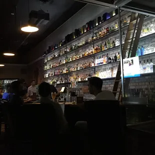 Inside from the window - lots of liquor .