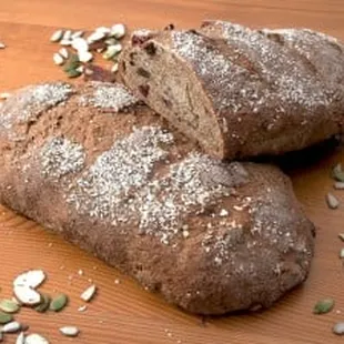 Our Muesli bread made with organic sprouted whole wheat.