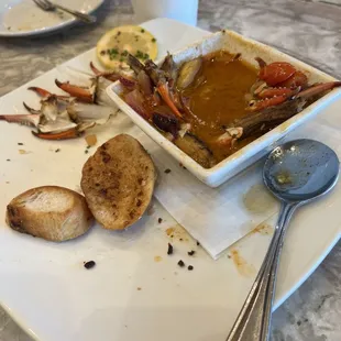 Crab claws - halfway eaten