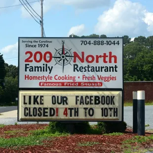 a sign for the restaurant