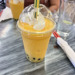 Mango boba smoothie