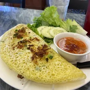 Pork and shrimp crepe