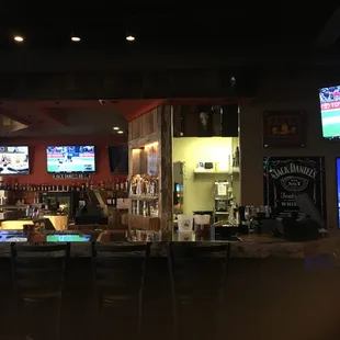 Fresh, new look, comfortable seating and pleasant staff - no crunchy, sticky floors. Delicious food!