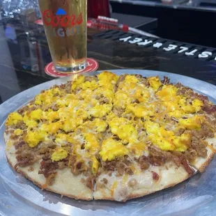 Breakfast pizza sooo good.