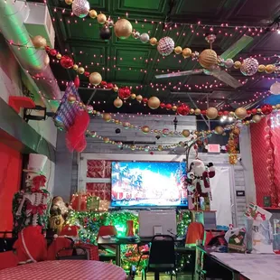 Small, small sampling of their Christmas spirit! The entire restaurant is covered top to bottom with Christmas garb.