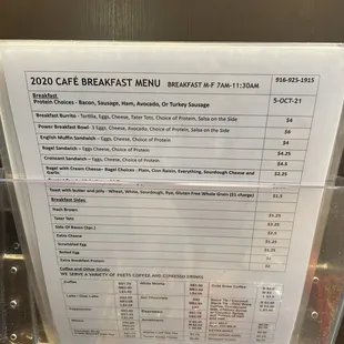 Breakfast Menu