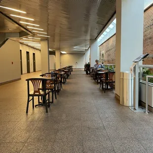 The seating that is available outside the cafe