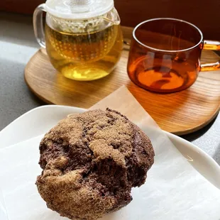 Rainier mint tea and choco muffin (gluten-free)