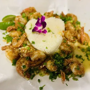 Butter Shrimp rice - actual plate is big, I had to zoom out to get the complete picture