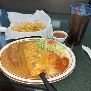 Combo #5 - Chile relleno, cheese enchilada &amp; smothered beef burrito