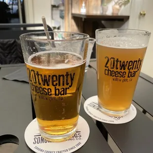 Back Porch Pilsner and Almanac hazy IPA