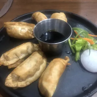 Pork Dumplings with a Sweet Soy Sauce.