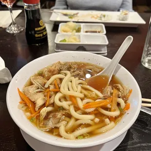 Beef UDON noodles. Excellent!