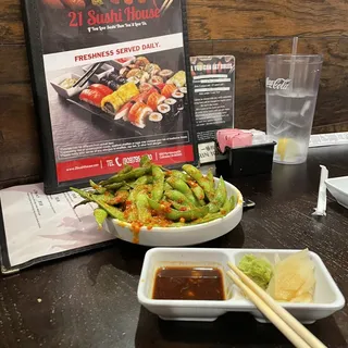 Spicy Garlic Edamame