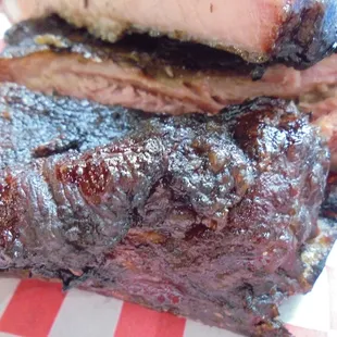 Pork ribs, close-up.