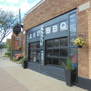 Outside of the building, view looking northwest.