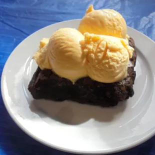 Texas brownie with French Vanilla ice cream.