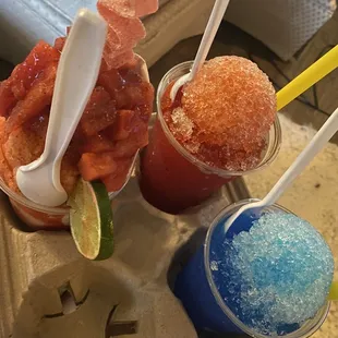 Tiger Blood Raspa. Blue Coconut Raspa. Sandiadilly.