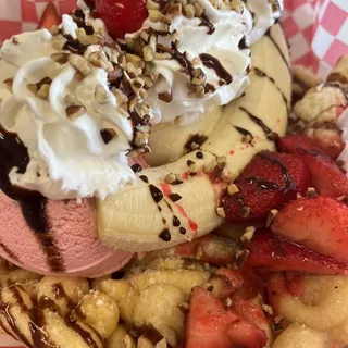 Banana Split Funnel Cake