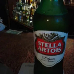 a bottle of stella artois
