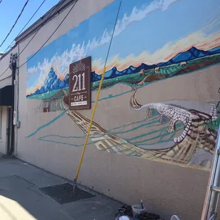 And a mural in the outside of building