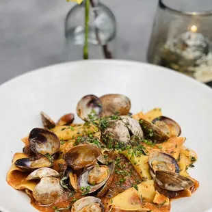 Fresh house-made Pappardelle &amp; clams