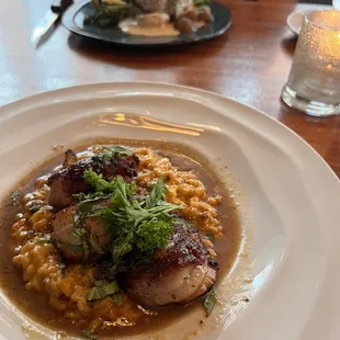 Scallops with risotto