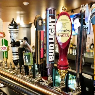 Wide draft beer variety.