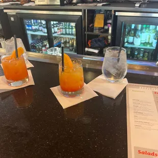 Water and tequila sunrise