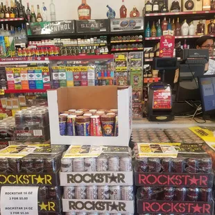 a display of rockstar rockstar