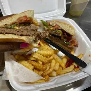 1/4 lb 21 St Grill Bacon Double Cheese burger