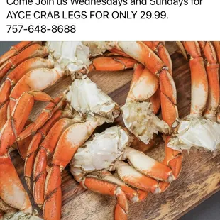 &quot;AYCE&quot; Crab legs for $30.00. Definite winner!!