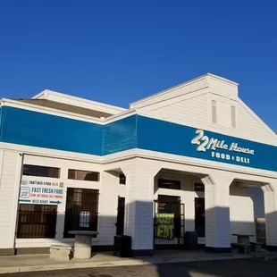 the front of the building