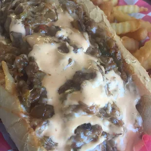 Cajun style steak &amp; cheese