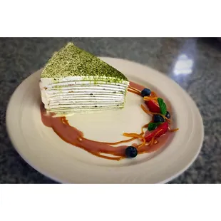 Green tea crepe cake