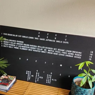 Their menu as of March 2023