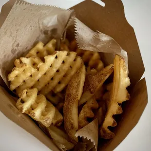Skin-on Gaufrette fries - $6.50