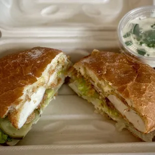 Fried organic chicken breast sandwich, Acme pain de mie bun, fines herbes ranch - $12.99