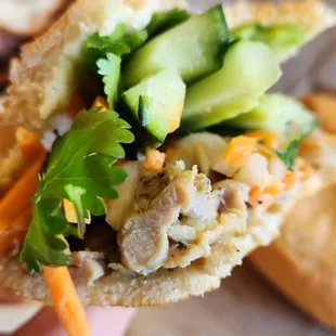Grilled Chicken Sandwich (less meat &amp; add cucumber). As always, it&apos;s really delicious