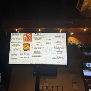 Menu as of 12/13