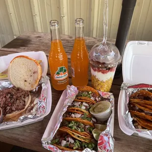 a table full of food