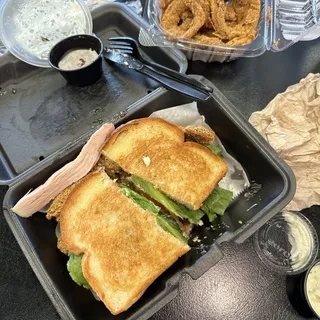 Uncle Buster's Catfish Club Sandwich