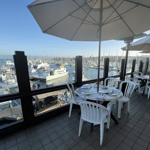 Outdoor patio with heaters