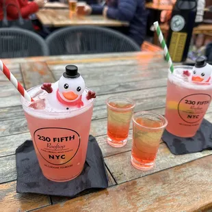 Birthday shots and spiked pink lemonade