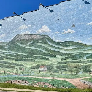 Mural on side of restaurant